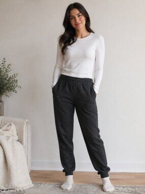 MATE Organic Fleece Relaxed Sweatpant W/Pockets Heather Black Size Xs New NWT